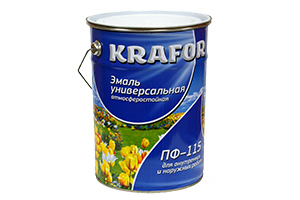 Краска  KRAFOR ПФ-115  (6кг) черная (25969)