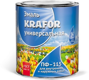 Краска  KRAFOR ПФ-115  (0,8кг) синяя (26055/206151