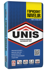 Наливной пол тонкий 0,5-50 мм  ЮНИС ГОРИЗОНТ нивелир 20 кг(54)