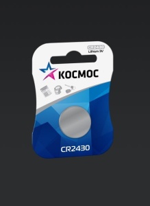 Элемент питания литиевый CR CR2430 1хBL (блист.1шт) Космос KOCR24301BL ( 162712 )